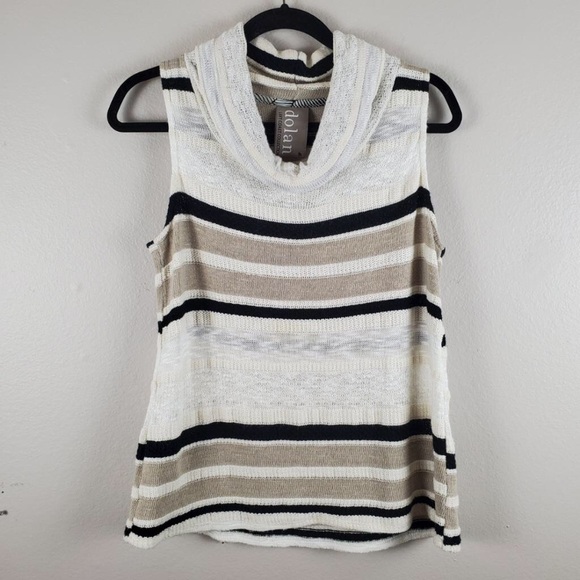 Anthropologie Tops - Anthropologie Dolan Cream Striped Cowl Neck Tank